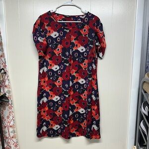 Marks & Spencer Vibrant Red and Navy Floral Dress